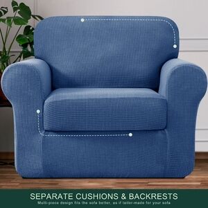 CHUN YI Stretch Armchair Cover 3 Piece Couch Cover, 1 Seater Settee Sofa Slipcov